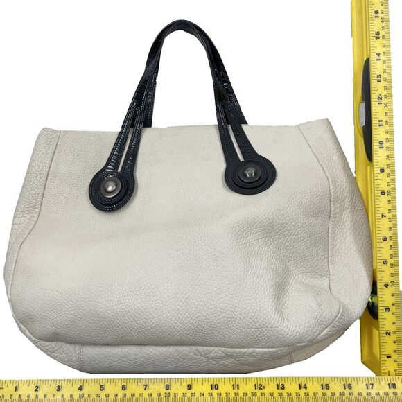 Marni Italy Off White Cream ivory Pebbled Leather Large Carryall Tote Bag - Picture 5 of 10